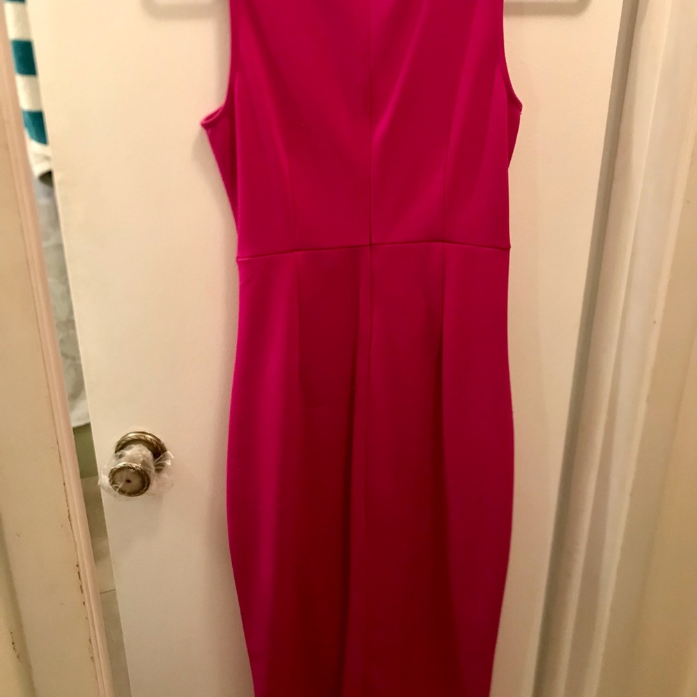 Siena Studio Vibrant Pink Knot Midi Dress - Picture 5 of 7